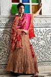 Buy_Etasha by Asha Jain_Gold Gajji Silk Textured Tissue Lehenga Set_at_Aza_Fashions