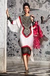 Buy_Etasha by Asha Jain_Black Tunic- Gajji Silk Embellished Gota Round Kaftan _at_Aza_Fashions