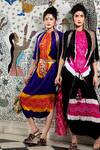 Shop_Etasha by Asha Jain_Blue Gajji Silk Bandhani Jumpsuit_at_Aza_Fashions