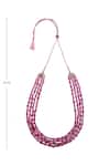 Just Shradhas_Pink Layered Ruby Bead Necklace _Online_at_Aza_Fashions