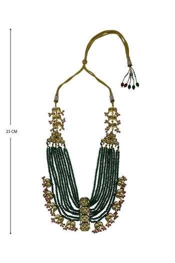 Just Shradhas_Gold Plated Layered Bead Necklace _Online_at_Aza_Fashions