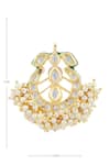 Just Shradhas_Gold Plated Pearls, Diamonds Kundan Stud Earrings _at_Aza_Fashions