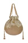 Lovetobag_Gold Embroidered Eclat Potli Bag _Online_at_Aza_Fashions