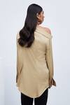Shop_Echostudio_Beige Poly Cotton One Shoulder Off Shirt _at_Aza_Fashions