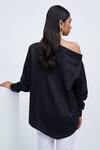 Shop_Echostudio_Black Cotton One Shoulder Off Shirt _at_Aza_Fashions