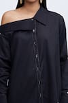 Buy_Echostudio_Black Cotton One Shoulder Off Shirt _Online_at_Aza_Fashions