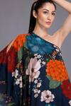 Buy Alpona Designs By Soham Acharya Blue Cotton Silk Floral Asymmetric Print One Shoulder Dress Online at Aza Fashions Buy_Alpona Designs By Soham Acharya_Blue Cotton Silk Floral Asymmetric Print One Shoulder Dress _Online_at_Aza_Fashions