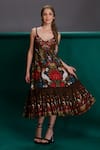 Buy Alpona Designs By Soham Acharya Green Cotton Silk Bird, Floral V Neck Print Sleeveless Dress at Aza Fashions Buy_Alpona Designs By Soham Acharya_Green Cotton Silk Bird, Floral V Neck Print Sleeveless Dress _at_Aza_Fashions