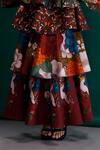 Buy_Alpona Designs By Soham Acharya_Brown Pure Cotton Bird, Floral Straight Layered Dress _Online_at_Aza_Fashions