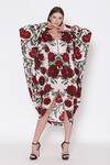 Buy Alpona Designs By Soham Acharya White Natural Crepe Floral V Neck Print Kaftan Dress at Aza Fashions Buy_Alpona Designs By Soham Acharya_White Natural Crepe Floral V Neck Print Kaftan Dress _at_Aza_Fashions