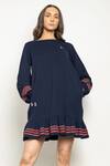 Buy_Doodlage_Blue Eva Upcycled Cotton Dress_Online_at_Aza_Fashions