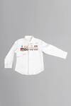 Buy_Partykles_White Cotton Satin Embroidered Shirt _at_Aza_Fashions