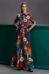 Buy_Alpona Designs By Soham Acharya_Blue Pure Cotton Floral Peter Pan Print Jumpsuit _at_Aza_Fashions