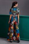 Shop_Alpona Designs By Soham Acharya_Blue Pure Cotton Floral Peter Pan Print Jumpsuit _at_Aza_Fashions
