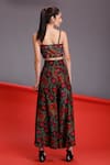 Shop_Alpona Designs By Soham Acharya_Black Floral Print Pleated Pant _at_Aza_Fashions