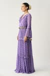 Shop_Itrh_Purple Georgette Bandhani Ruffle Charu Maxi Dress _at_Aza_Fashions