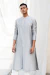 Buy Antar Agni Grey Cotton Silk Kurta at Aza Fashions Buy_Antar Agni_Grey Cotton Silk Kurta _at_Aza_Fashions
