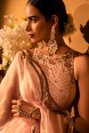 Esha Koul_Pink Chanderi Embroidery Round Anarkali And Dupatta Set _at_Aza_Fashions