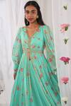 Buy_Esha Koul_Green Embroidered Organza Belt _at_Aza_Fashions