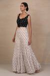 Buy_Esha Koul_Black Georgette V Neck Printed Sharara Set _Online_at_Aza_Fashions