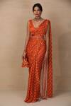 Shop_Esha Koul_Orange Printed Tassel Potli Bag _at_Aza_Fashions