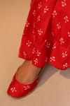 Shop_Esha Koul_Red Printed Modal Satin Juttis _at_Aza_Fashions
