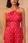 Buy_Esha Koul_Pink Printed Buckle Belt _at_Aza_Fashions