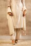 Sana Barreja_White Chanderi Silk Round Kurta Set _at_Aza_Fashions