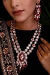 Buy_Ekathva Jaipur_Polki Studded Multi-strand Necklace Jewellery Set_Online_at_Aza_Fashions