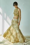 Buy_Ek Katha_Green Pure Silk Organza Chanderi Mermaid Skirt  _Online_at_Aza_Fashions