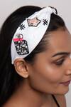 Buy_ELAA_White Embroidered Hairband_at_Aza_Fashions