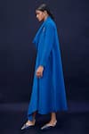 Buy_AMPM_Blue Wool Gm Keisha Swirl Embossed  Draped Jacket_Online_at_Aza_Fashions