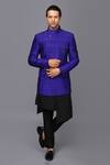 Seven_Black Silk Bandhgala And Kurta Set _Online_at_Aza_Fashions