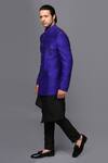Shop_Seven_Black Silk Bandhgala And Kurta Set _Online_at_Aza_Fashions