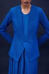 AMPM_Blue Wool Gm Alena Cord Embroidered Jacket_at_Aza_Fashions