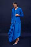 AMPM_Blue Wool Gm Alena Cord Embroidered Jacket_Online_at_Aza_Fashions