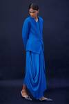 Buy_AMPM_Blue Wool Gm Alena Cord Embroidered Jacket_Online_at_Aza_Fashions