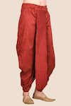 Aryavir Malhotra_Maroon Dupion Silk Embroidered Dhoti Pant_Online_at_Aza_Fashions