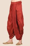 Buy_Aryavir Malhotra_Maroon Dupion Silk Embroidered Dhoti Pant_Online_at_Aza_Fashions