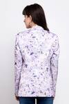 Shop_Emblaze_Purple Modal Satin Lapel Collar Printed Single Breasted Blazer _at_Aza_Fashions