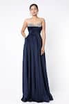 Buy_Emblaze_Blue Velvet Embellished Sequin Sweetheart Neck Bandeau Gown _at_Aza_Fashions