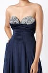 Emblaze_Blue Velvet Embellished Sequin Sweetheart Neck Bandeau Gown _Online_at_Aza_Fashions