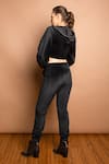Shop_Emblaze_Black Velvet V Neck Hoodie And Joggers Set_at_Aza_Fashions