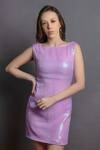 Emblaze_Purple Sequin Embellished Dress_Online_at_Aza_Fashions