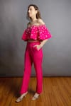 Emblaze_Pink Viscose Embellished Stone Straight Crop Top And Pant Set_Online_at_Aza_Fashions