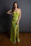 Buy_Emblaze_Green Fabric Sweetheart Neck Embellished Gown _at_Aza_Fashions