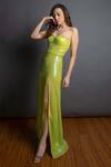 Emblaze_Green Fabric Sweetheart Neck Embellished Gown _Online_at_Aza_Fashions