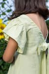 Shop_LittleCheer_Green Mini Garden Embroidered Dress For Girls_Online_at_Aza_Fashions