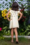 Shop_LittleCheer_Yellow Butterfly Embroidered Dress For Girls_at_Aza_Fashions