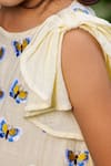 Shop_LittleCheer_Yellow Butterfly Embroidered Dress For Girls_Online_at_Aza_Fashions